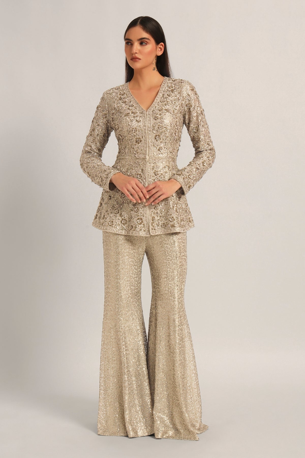 AMARA LONG PEPLUM WITH SHARARA Namrata Joshipura Online