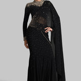 GOLD GILT BLOUSE WITH GODET DRAPED SAREE