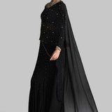 GOLD GILT BLOUSE WITH GODET DRAPED SAREE