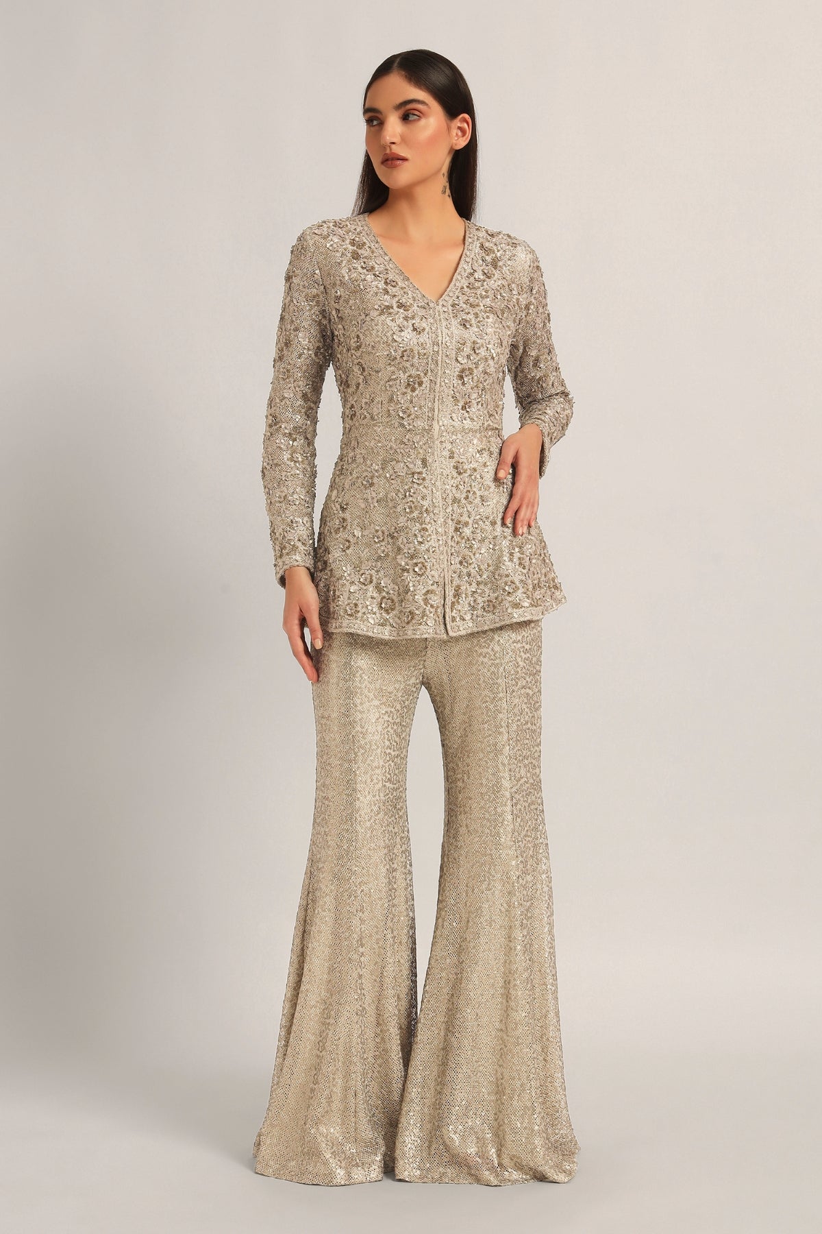 AMARA LONG PEPLUM WITH SHARARA Namrata Joshipura Online