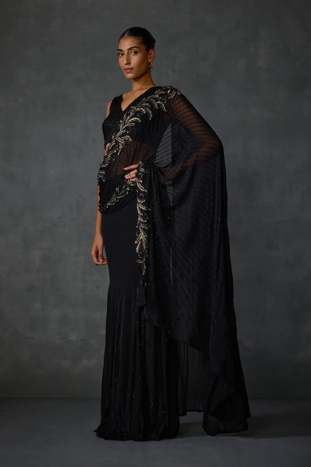 Autumn Fern Godet Draped Saree Namrata Joshipura Online