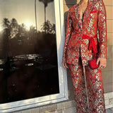 HASLEEN KAUR IN NJ BROCADE PANT SUIT Namrata Joshipura Online (Celebrity Muses)