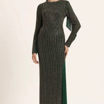 Track Line Embroidered Gown With Slit And Fringe Namrata Joshipura Online