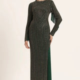 Track Line Embroidered Gown With Slit And Fringe Namrata Joshipura Online