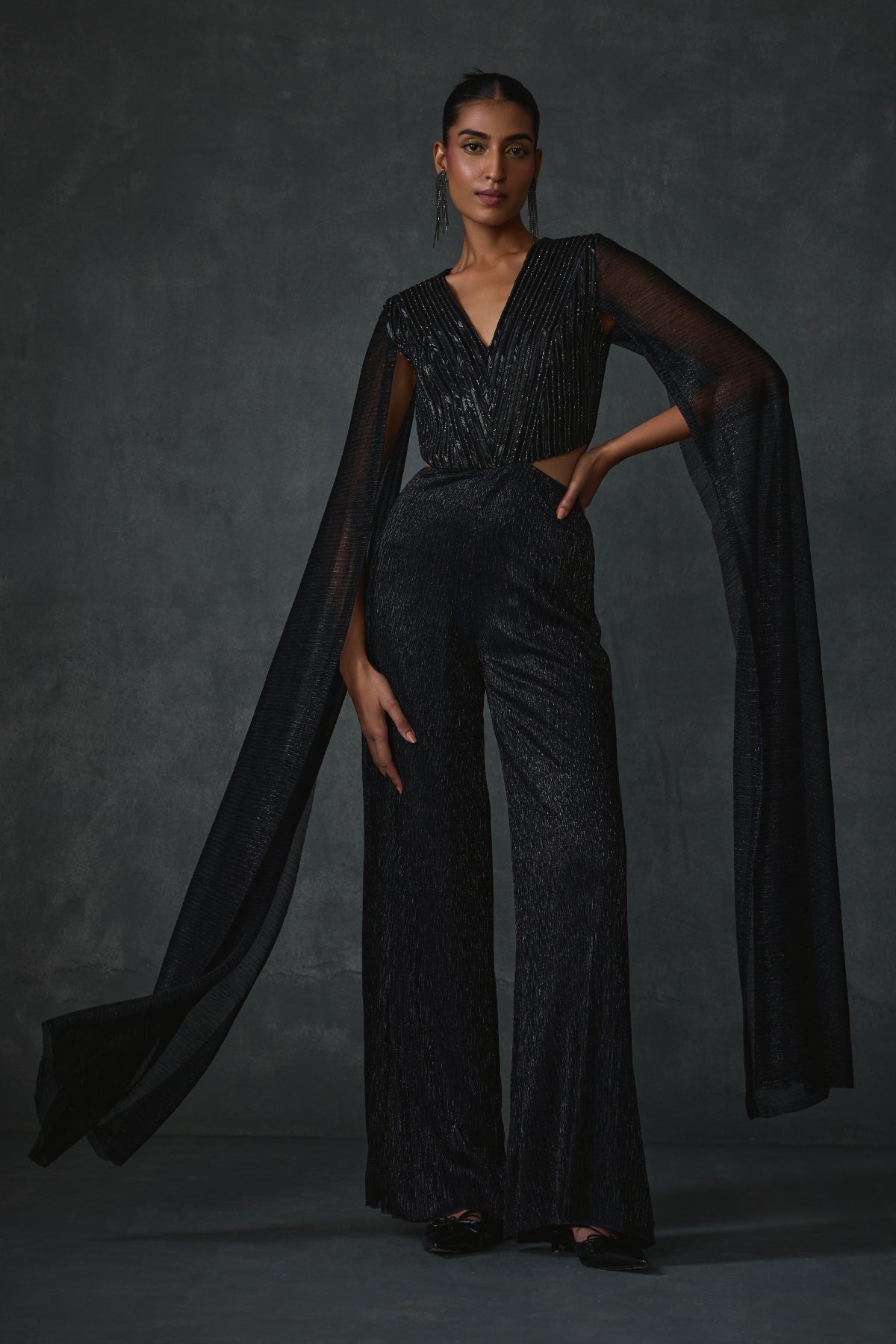 Glissara Cape Sleeves Jumpsuit Namrata Joshipura Online