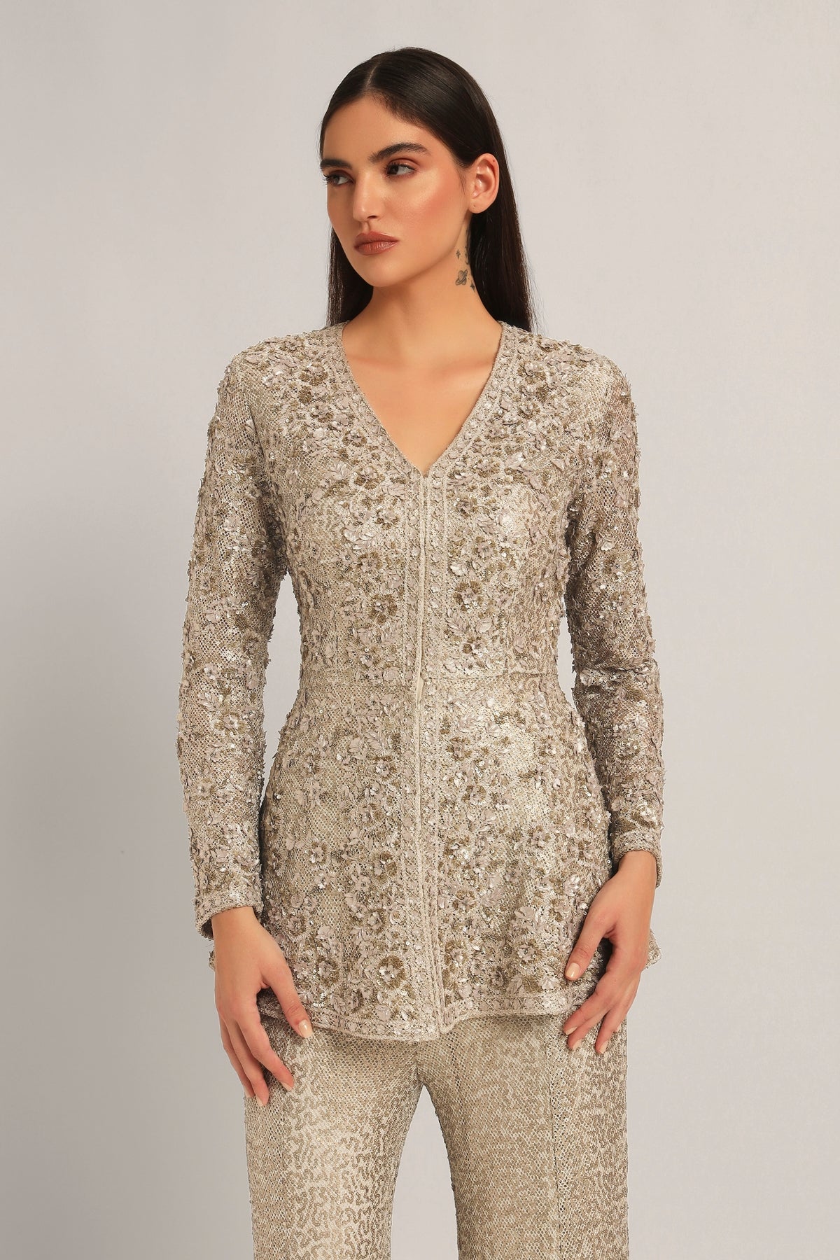 AMARA LONG PEPLUM WITH SHARARA Namrata Joshipura Online