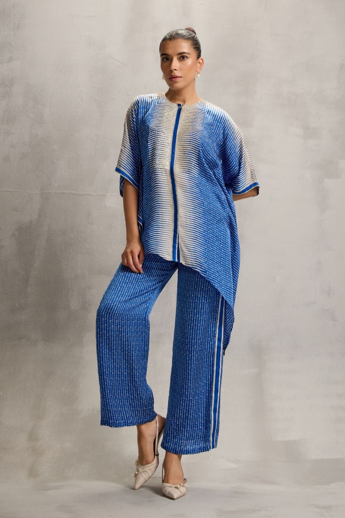 Crest Pointed Hem Asymtric Co-ord Namrata Joshipura