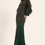 Track Line Embroidered Gown With Slit And Fringe Namrata Joshipura Online