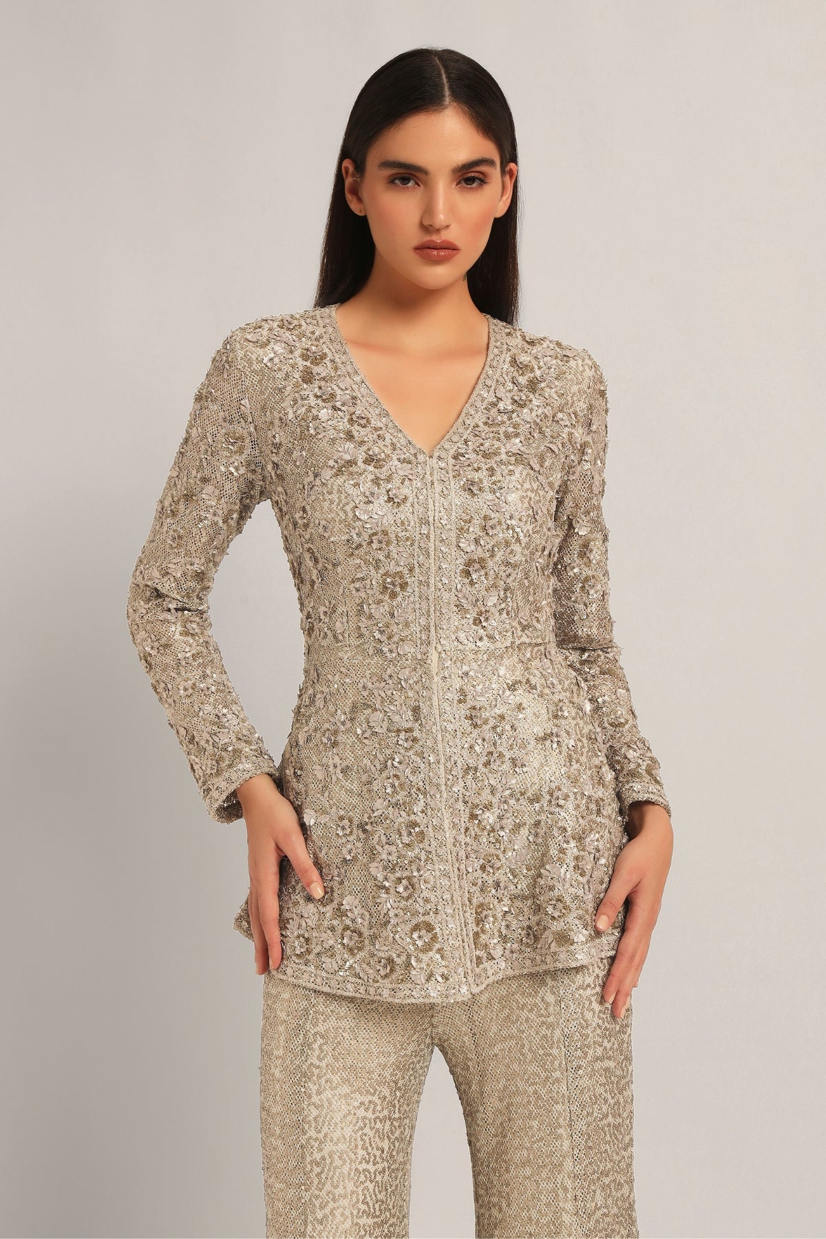 AMARA LONG PEPLUM WITH SHARARA Namrata Joshipura Online