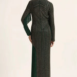 Track Line Embroidered Gown With Slit And Fringe Namrata Joshipura Online
