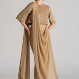 PEARL DROP BOXY BLOUSE DRAPED SAREE