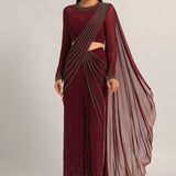 SILVER DUST EMBELISHED DRAPE SAREE Namrata Joshipura Online