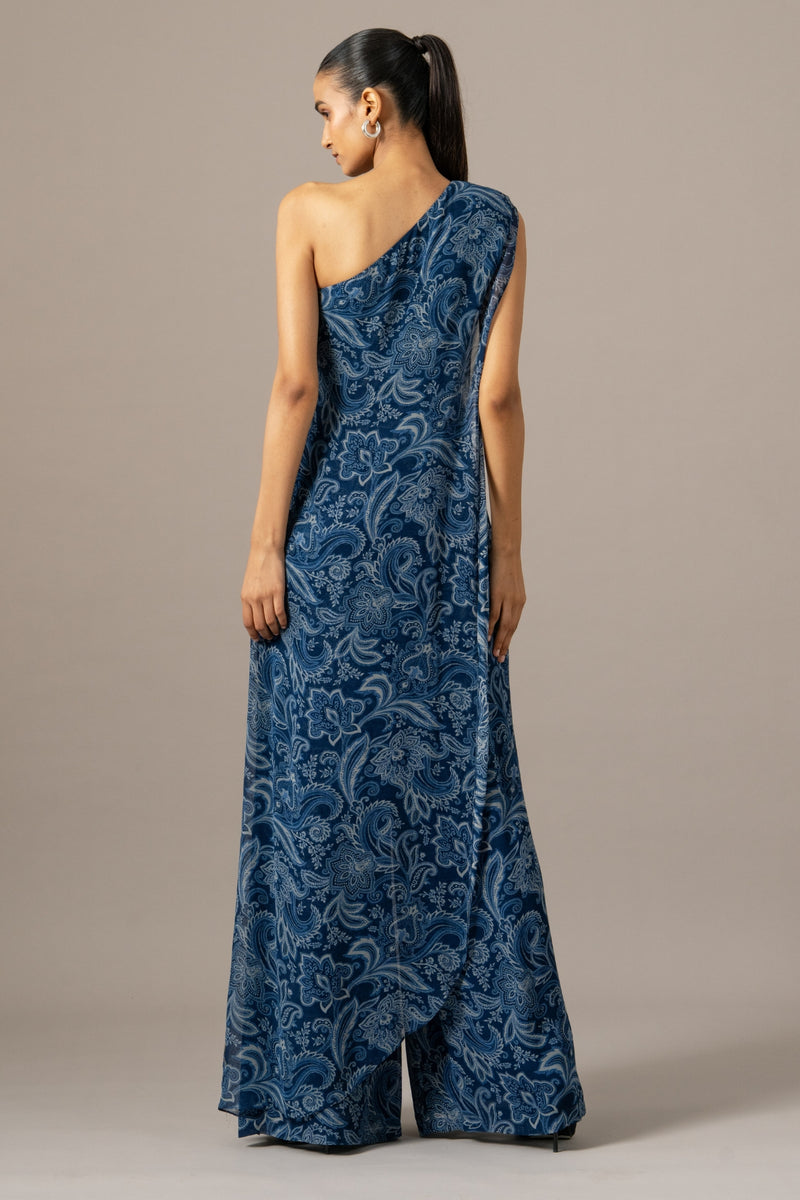 Paisley One Shoulder Fern Jumpsuit