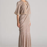 PEARL SHOWER CAPE WITH MERMAID DRAPE SAREE