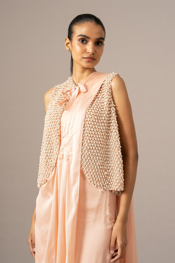 Lulu Crusted Blouse With Draped Saree