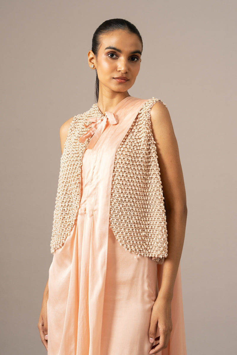 Lulu Crusted Blouse With Draped Saree