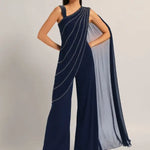 Silver Dust Front Drape Jumpsuit Namrata Joshipura Online