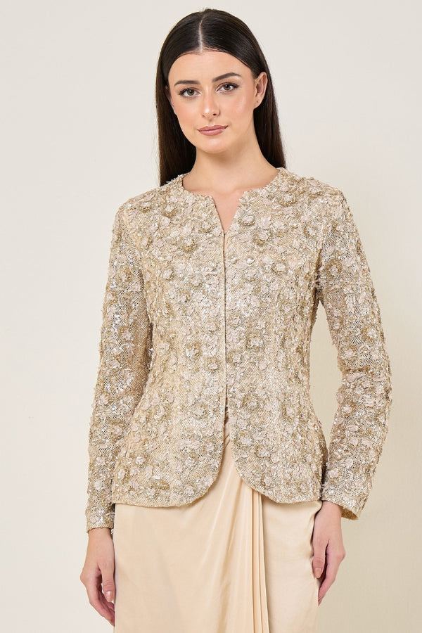 Amara Intricate Jacket With Drape Skirt