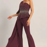 SILVER DUST PEPLUM TOP WITH SHARARA Namrata Joshipura Online