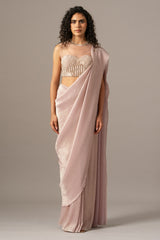 Iris Crusted Blouse With Shimmer Saree