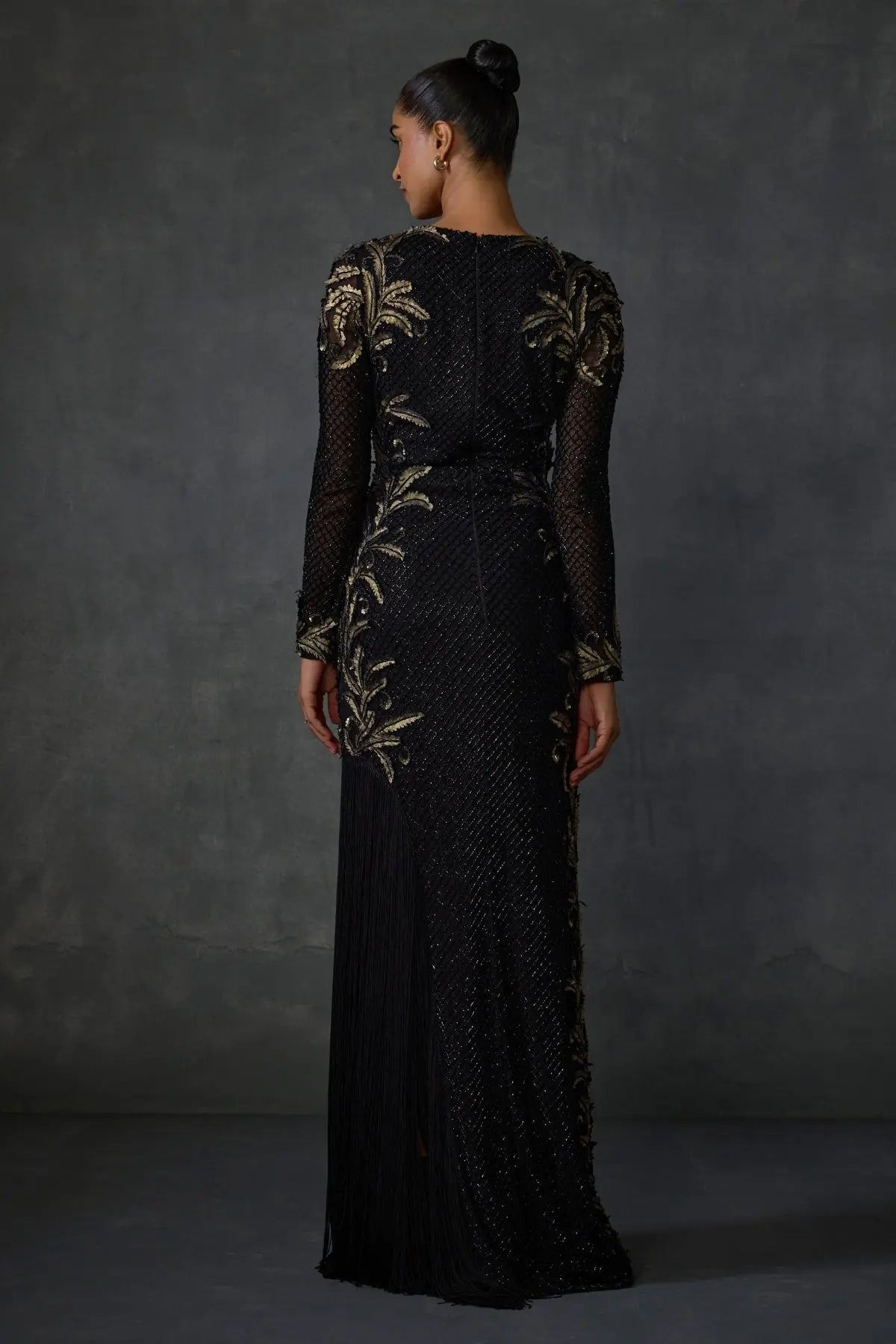 Autumn Fern Side Fringe Gown Namrata Joshipura Online
