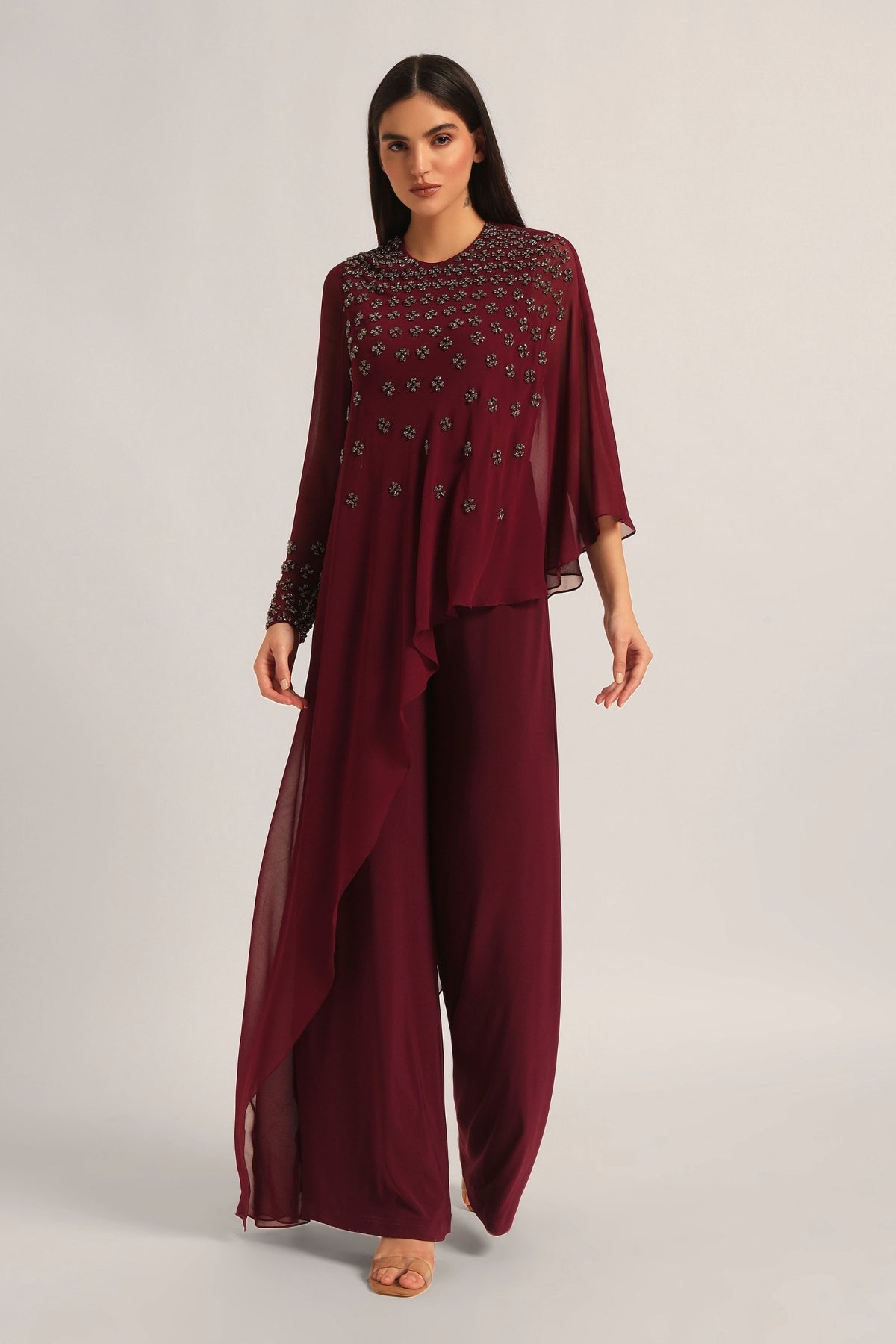 SILVER DUST FRONT FLAP JUMPSUIT Namrata Joshipura Online