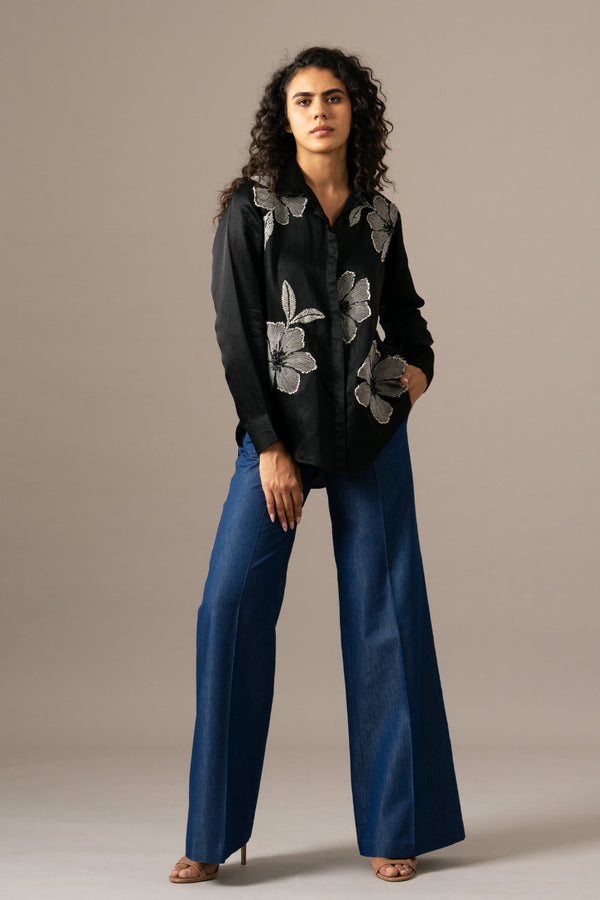 Poppy Flower Emb Shirt