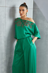 River Leaf Drop Shoulder Jumpsuit