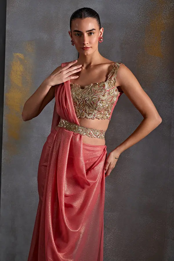 Bell Flower Draped Saree Namrata Joshipura