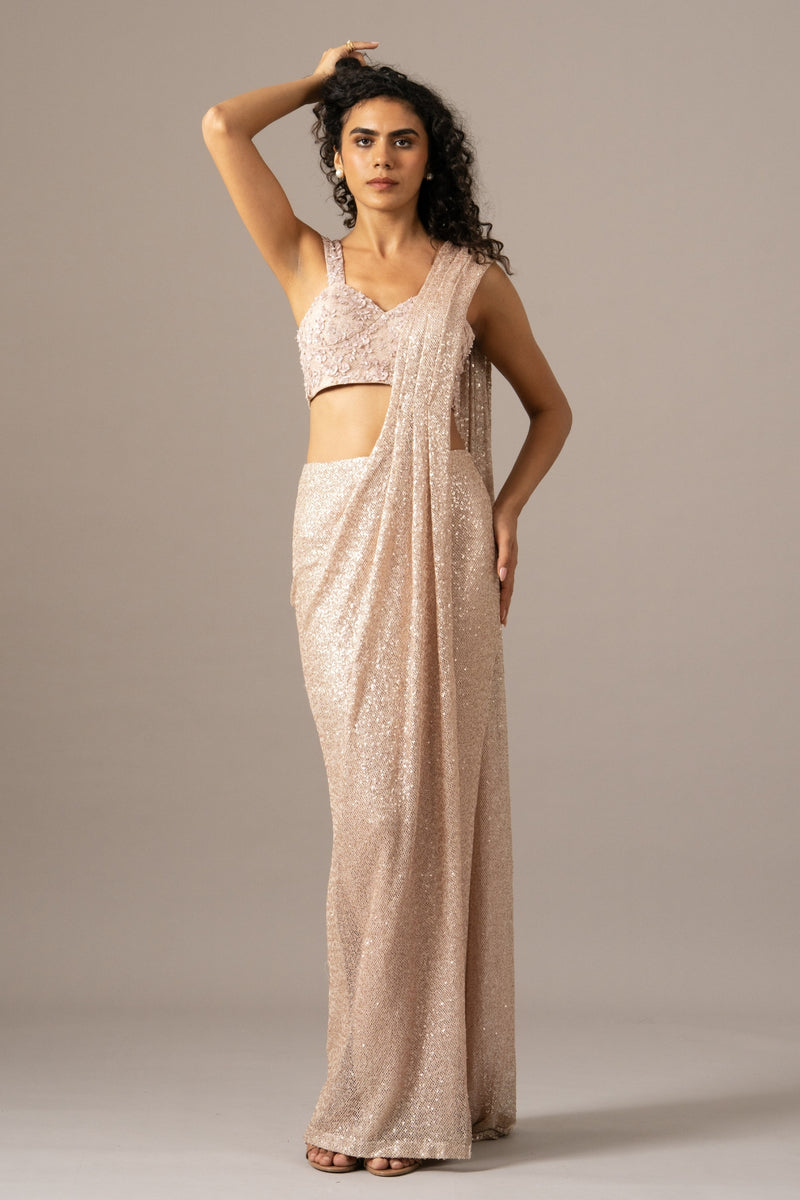 Lumiere Net Saree With Strap Blouse