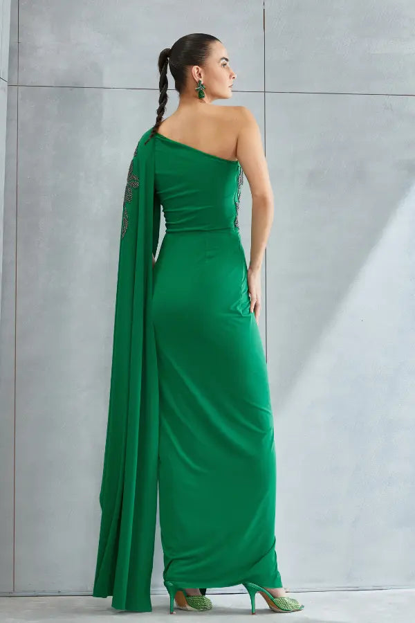 River Leaf One off Shoulder Gown Namrata Joshipura