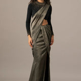 STAR GAZE CRUSTED BLOUSE WITH SLIT SAREE Namrata Joshipura Online