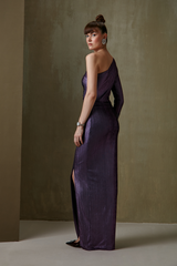 Chain Streak One Off Shoulder Gown