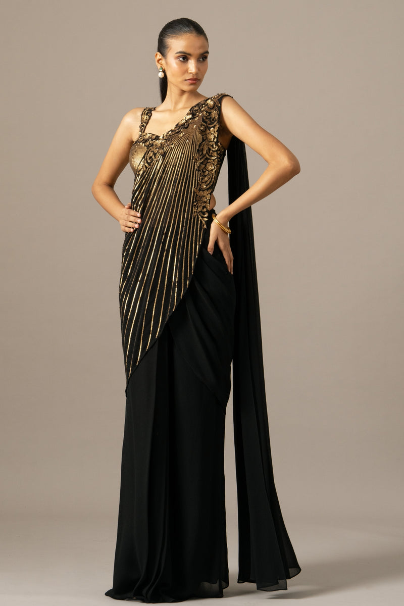 Baroque Saree With Embroidered Blouse