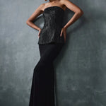 Glissara Off-shoulder Devil Peplum Top With Skirt Set Namrata Joshipura Online