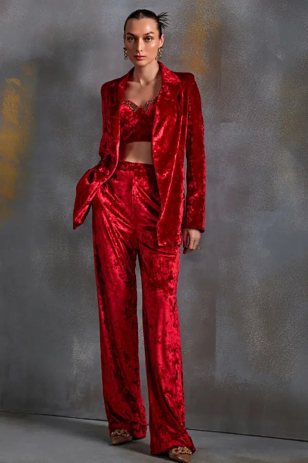 Cordelia Velvet Pant Set Namrata Joshipura