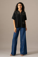 Grace Backtie Zipper Top