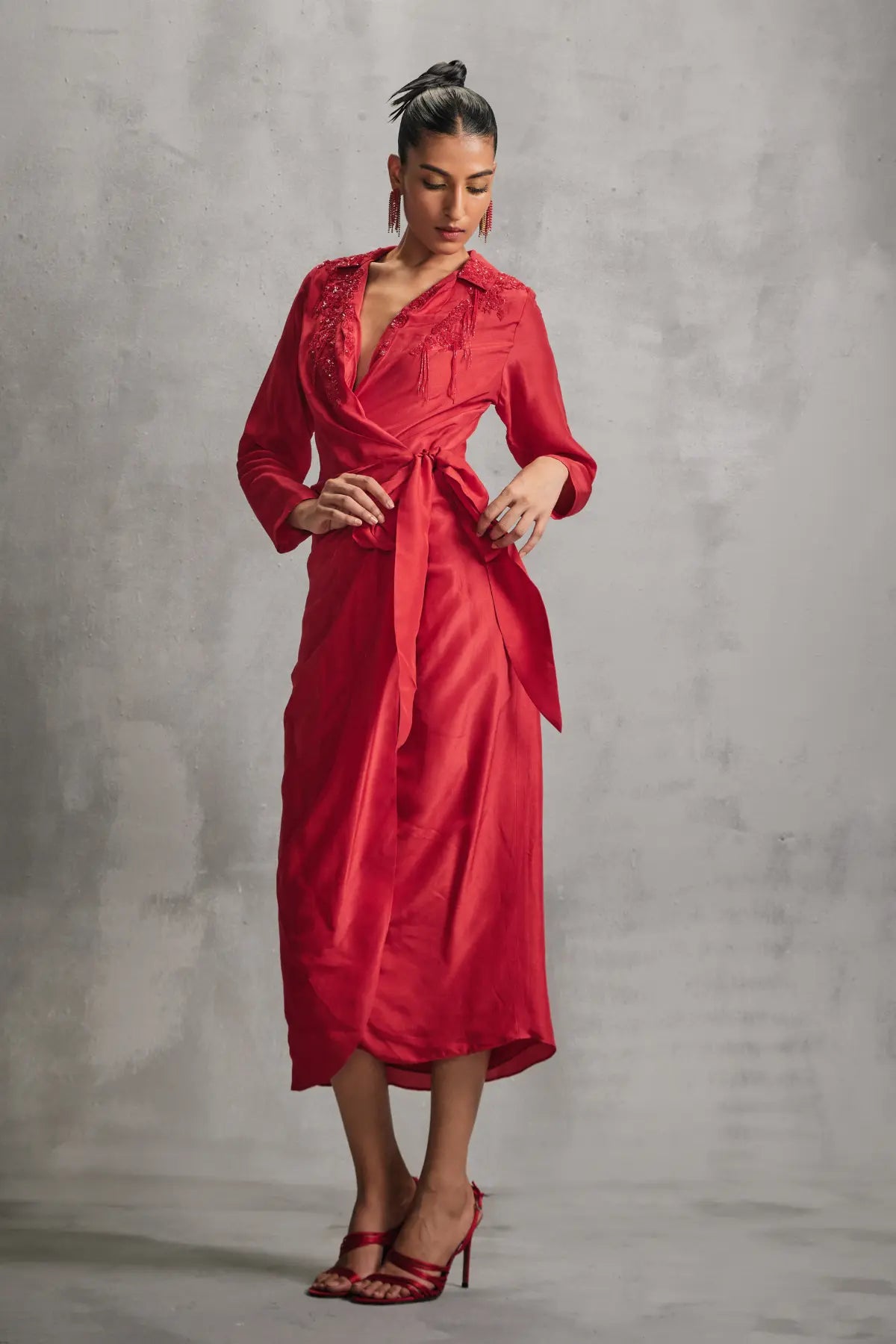 Rosettes Midi Crossover Dress Namrata Joshipura