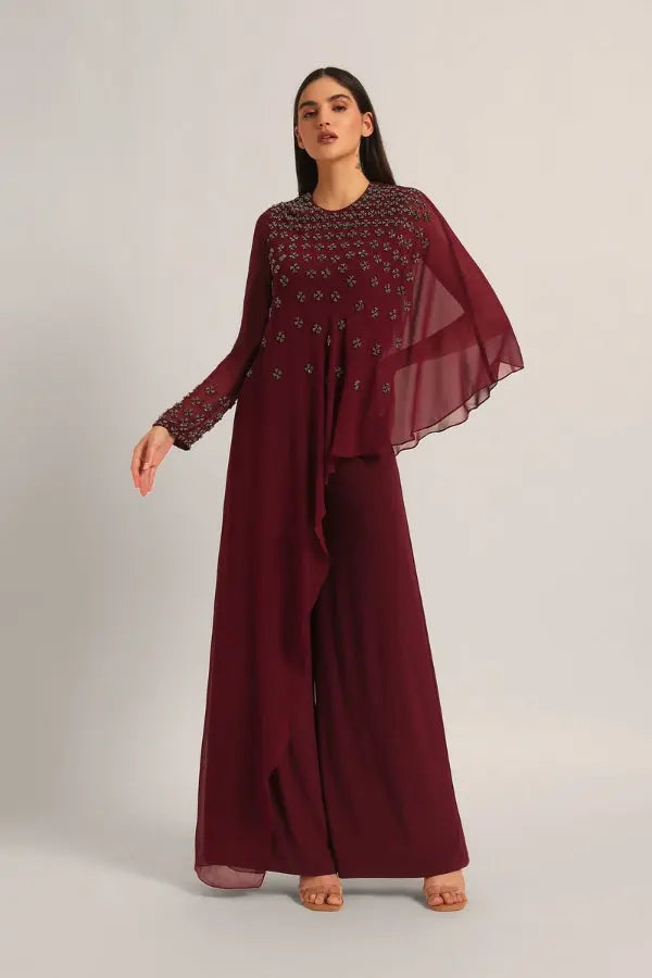 SILVER DUST FRONT FLAP JUMPSUIT Namrata Joshipura Online