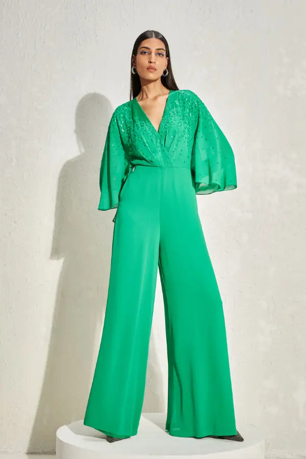 Metallic Quad Batwing Jumpsuit Namrata Joshipura