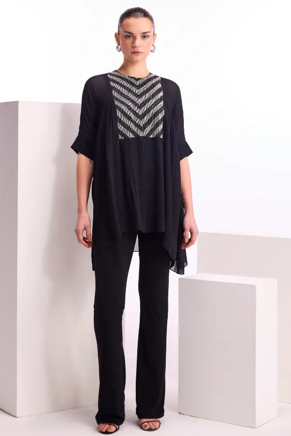 Metallic Pearl Gathered Top Namrata Joshipura