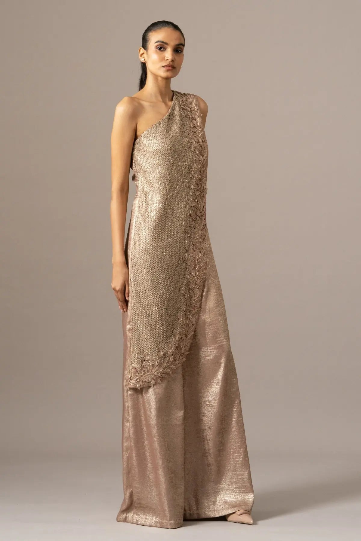 Fern Applique One Shoulder Jumpsuit Namrata Joshipura Online