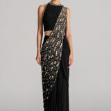 COSMIC DUST DRAPED SAREE WITH HALTER NECK BLOUSE