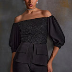 Midnight Off Shoulder Pant Set Namrata Joshipura