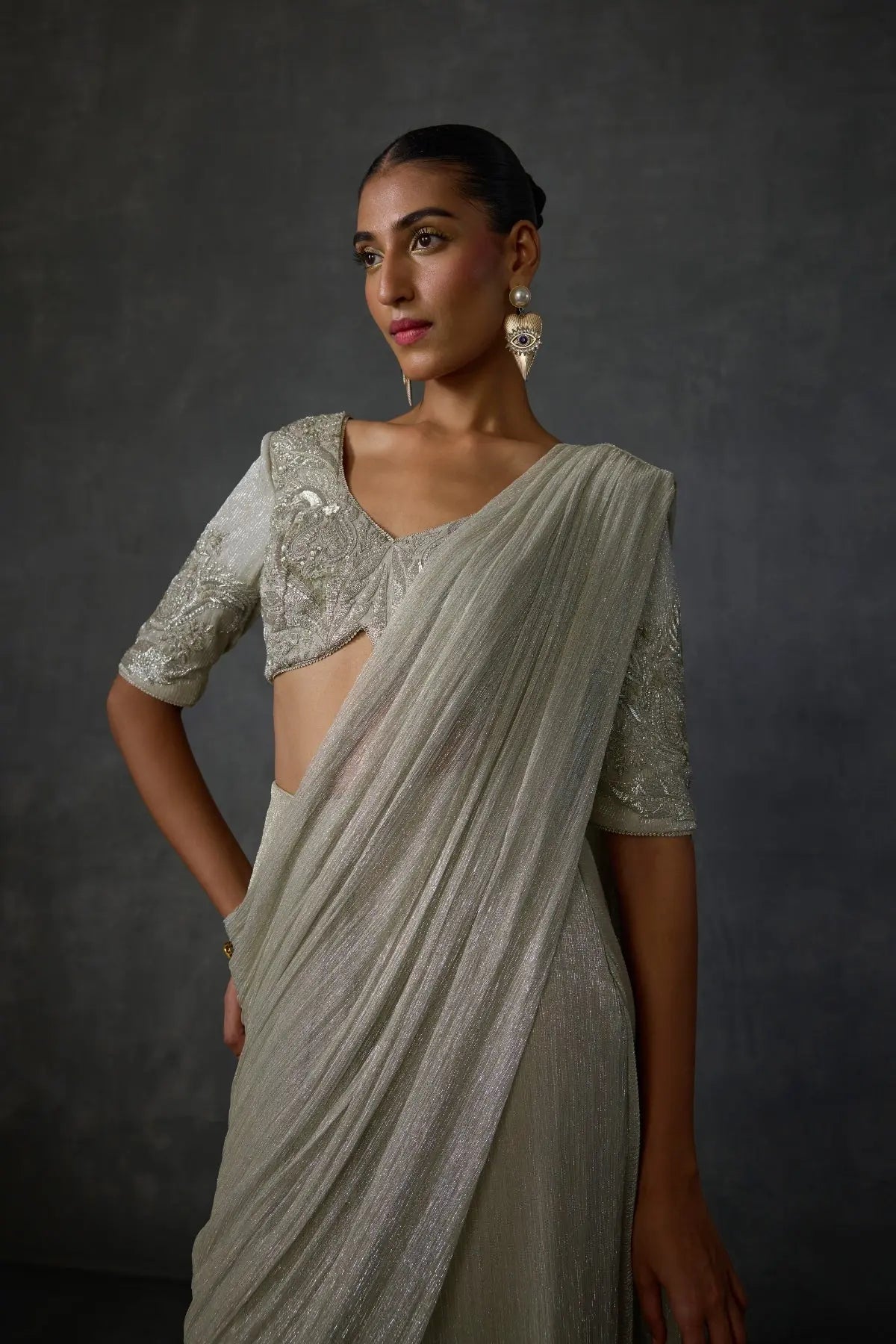 Peizuli Metalic Draped Saree Namrata Joshipura Online