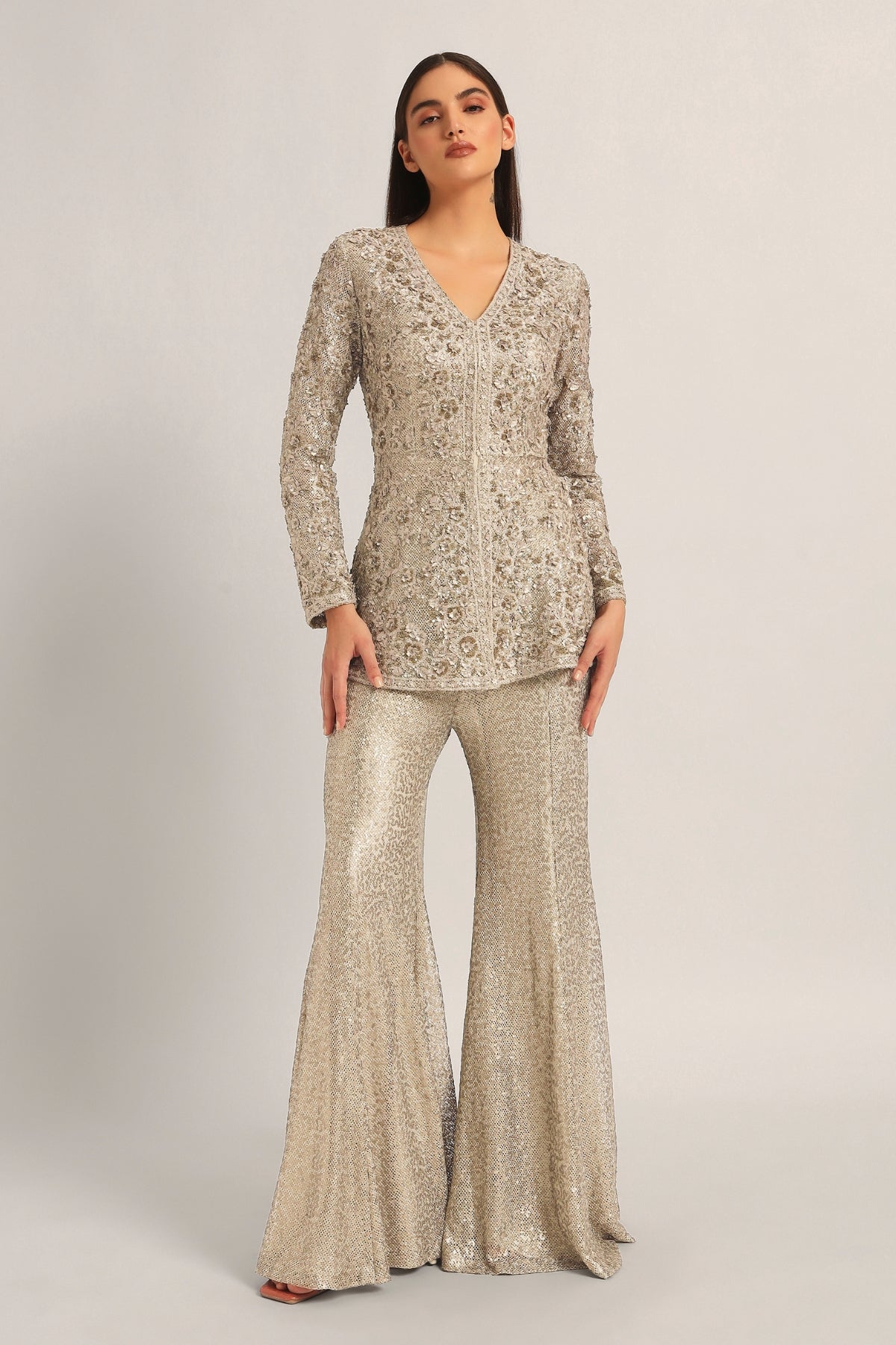 AMARA LONG PEPLUM WITH SHARARA Namrata Joshipura Online