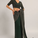 TRACKLINE DRAPED SAREE WITH BLOUSE Namrata Joshipura Online