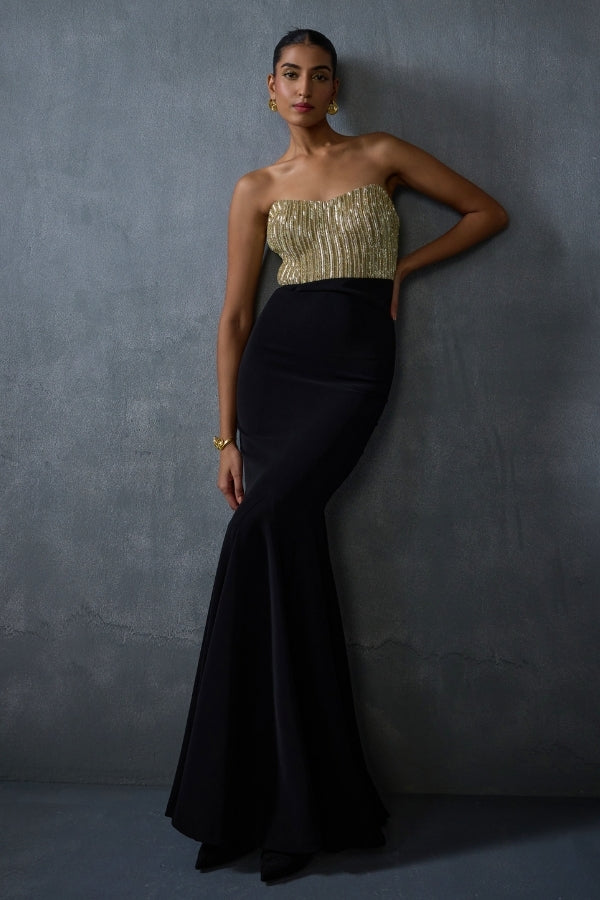 Glissara Off-shoulder Devil Gown