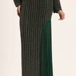 Track Line Embroidered Gown With Slit And Fringe Namrata Joshipura Online