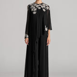 FLORAL CLUSTER CAPE JUMPSUIT